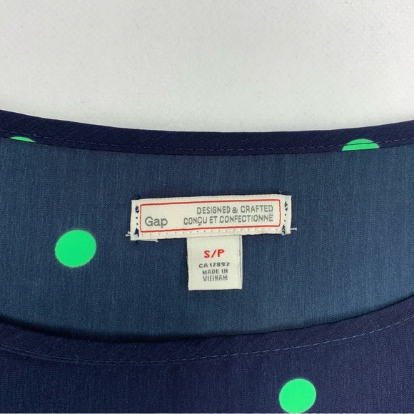 Gap Womens Long Sleeve Polka Dot Blue Dress Size S/P - Picture 8 of 14